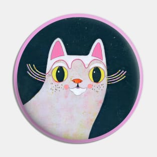 White Cat Pin