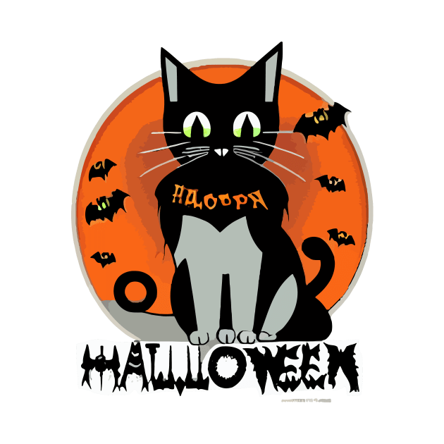Scary Halloween Cat by MindGlowArt
