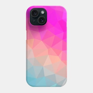 Dark Pink, Peach and Cyan Geometric Abstract Triangle Pattern Design Phone Case