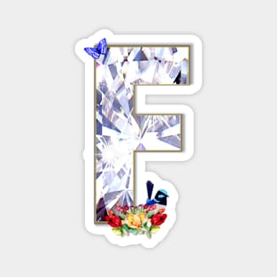 Name Initial Letter F and Fairy Wren Magnet