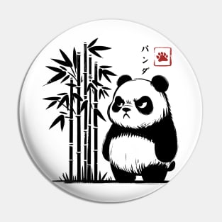 Minimalist Panda Ink Japanese Streetwear Novelty Funny Panda Pin