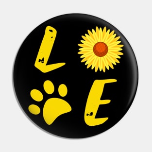 Funny Dog sunflower Pin