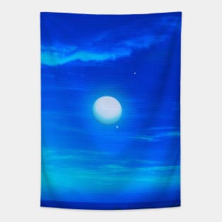 Blue Beach Aesthetic Tapestry