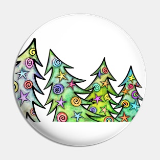 Decorated Xmas trees Pin