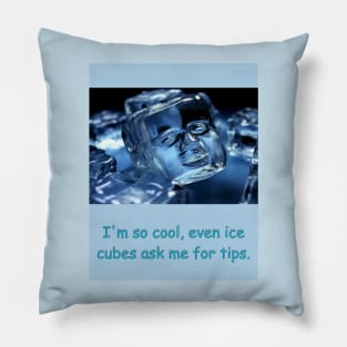 I'm so cool, even ice cubes ask me for tips. Pillow