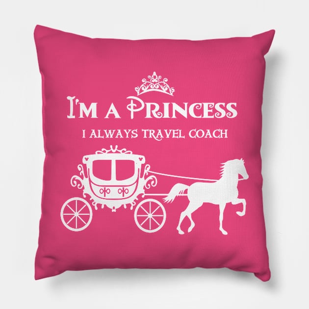 I always travel coach Pillow by Theme Park Gifts