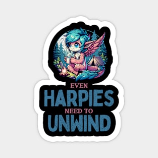 Even Harpies Need to Unwind, Camping Harpy Magnet