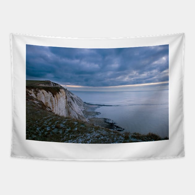 Beachy Head cliffs at sunrise Tapestry by karenadams