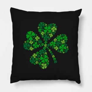 lucky four-leaf clover, green shamrock Pillow