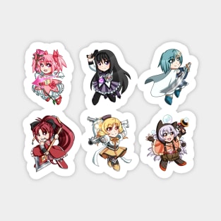 Madoka Magica Girls Chibi Magnet