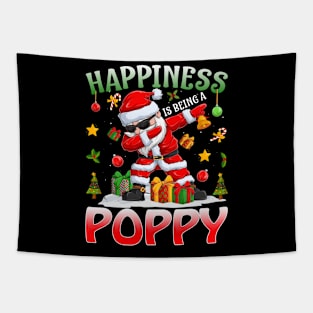 Happiness Is Being A Poppy Santa Christmas Tapestry