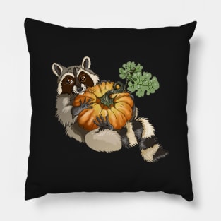 Pumpkin Bandit Raccoon Pillow