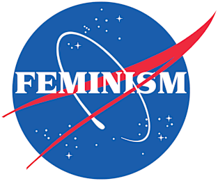 Nasa / Feminism Logo Parody Tribute Design Artwork Magnet