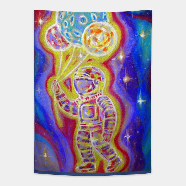 Space. Cosmonaut. The smell of the universe. Planets. Tapestry by GalinART