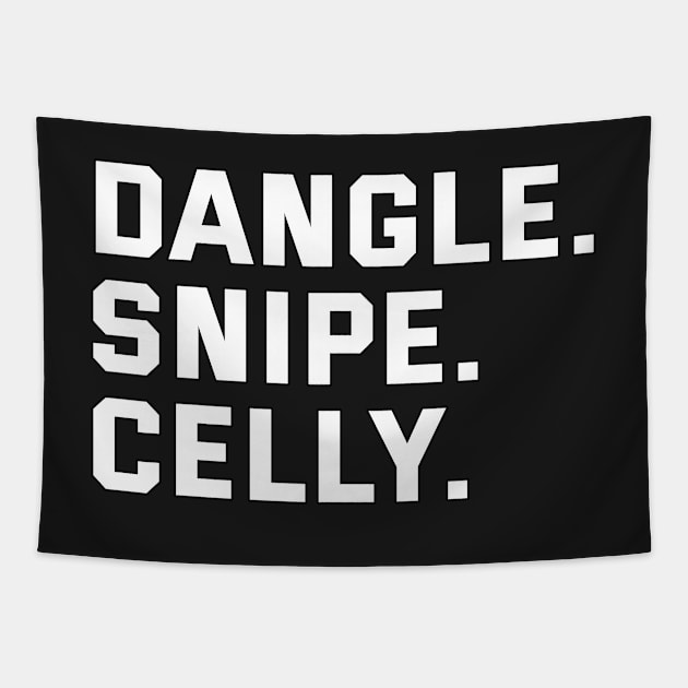 DANGLE. SNIPE. CELLY. Tapestry by HOCKEYBUBBLE