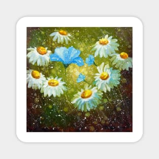 Daisies in the field Magnet