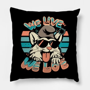 Smurf Cat - We Live We Love Pillow