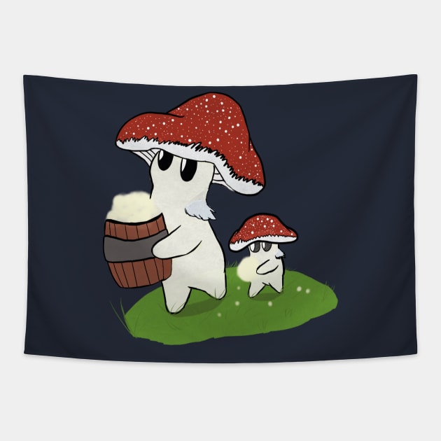 Worker Mushrooms Tapestry by Freeflight08