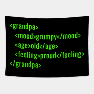 Proud Grandpa Coder Tapestry