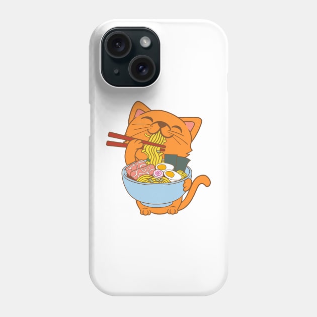 Cat Eating Spaghetti Phone Case by egoandrianooi9