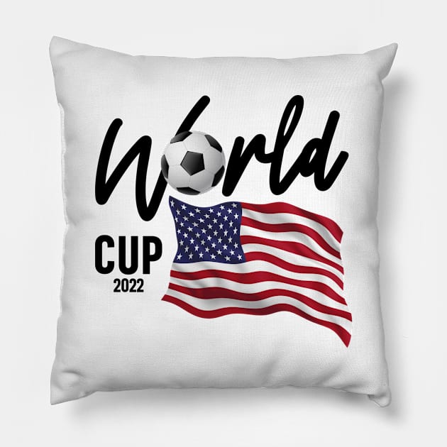 USA Soccer World Cup 2022 - USA Flag Pillow by cidolopez