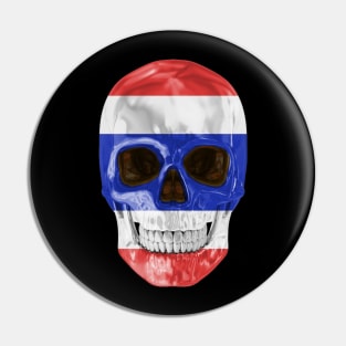 Thailand Flag Skull - Gift for Thai With Roots From Thailand Pin