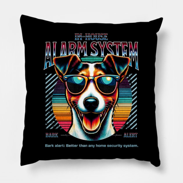 Bark Alert Jack Russell Terrier Dog Pillow by Miami Neon Designs