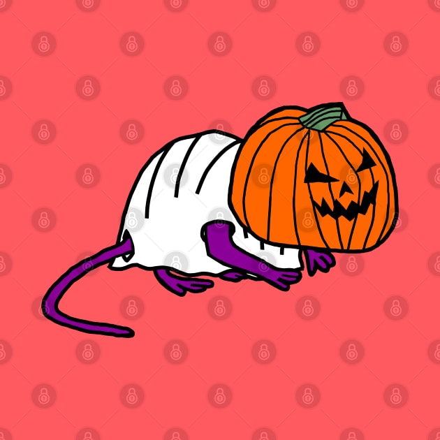 Cute Rat Wearing Halloween Horror Costume by ellenhenryart