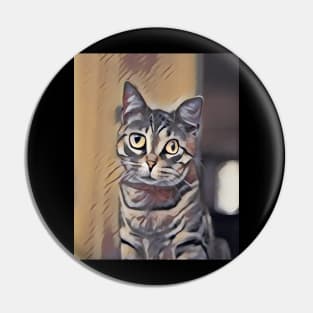 Funny cat painting abstract Pin