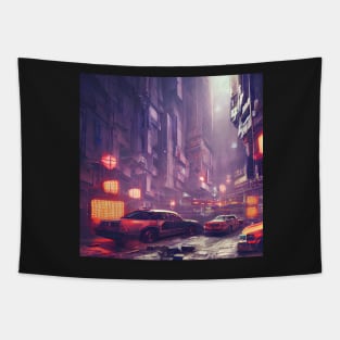 Cyberpunk City Tapestry