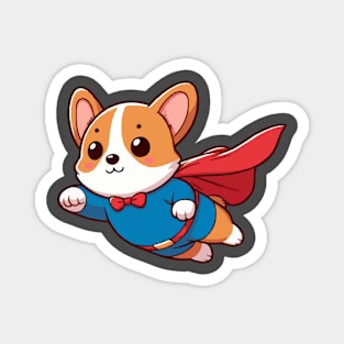 cute corgi flying bow-tie Magnet