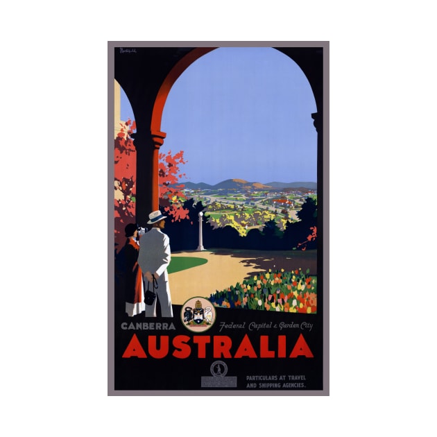 Vintage Travel Poster Canberra Australia by vintagetreasure