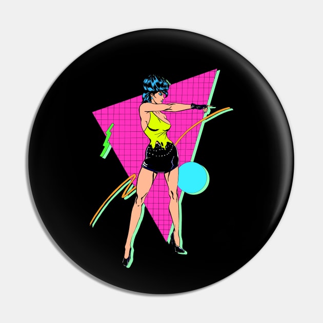 Punk Girl Pin by Pablo Romero Art