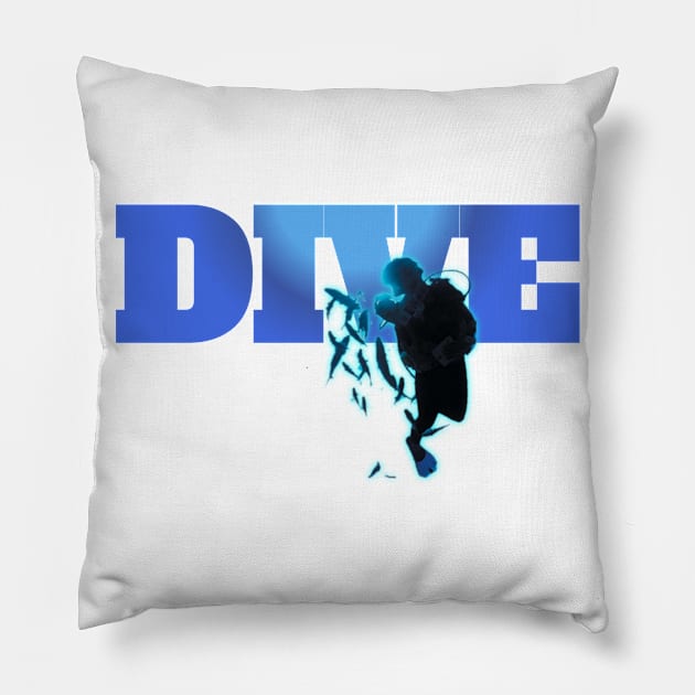 Scuba diving t-shirt designs Pillow by Coreoceanart