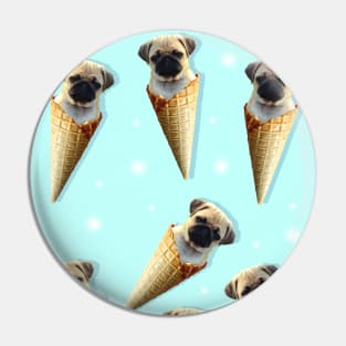 real ice cream pug pattern Pin