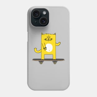 Cat on skateboard Phone Case