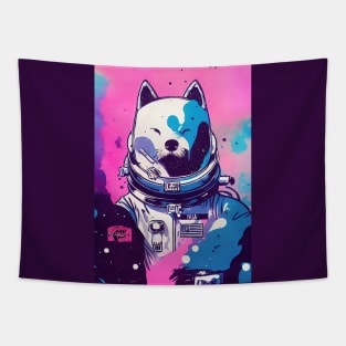 Astronaut kita inu portrait Tapestry