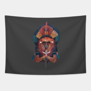 Red Fire Monkey Tapestry