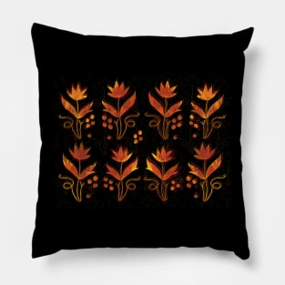 Golden Flowers eight Pillow