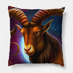 Zodiac Sign CAPRICORN - Fantasy Illustration of Capricorn Pillow