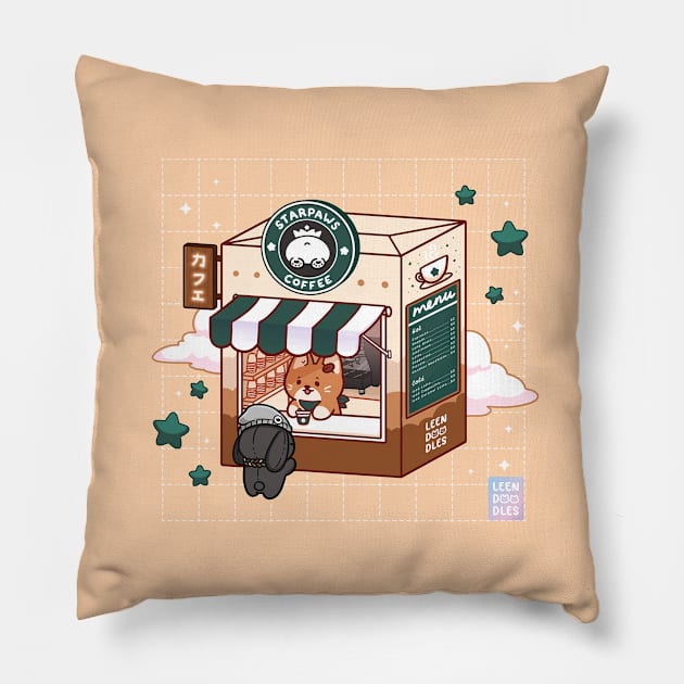 Cafe Series - Starpaws Coffee Pillow by Leenh