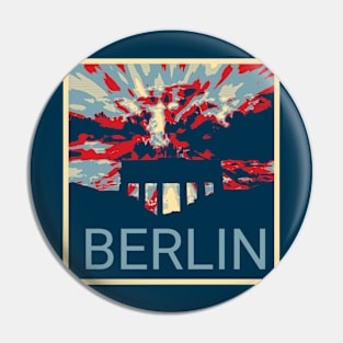 Berlin in Shepard Fairey style design Pin