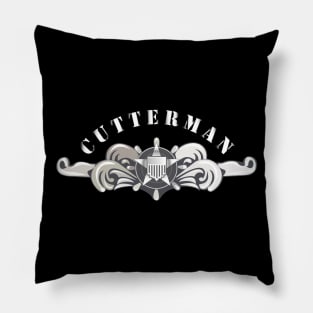 USCG - Cutterman Badge - Enlisted  - Silver w Top Txt Pillow