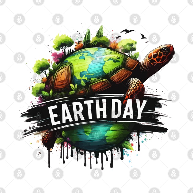 Sea Turtle Earth Day Save The Earth Planet by TomFrontierArt