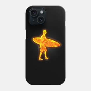 Surfer with his Surfboard Phone Case