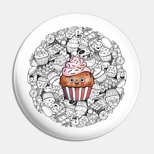 Cupcake Doodle Pin