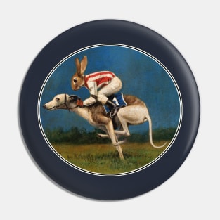 Whippet Racer Oval Design Pin