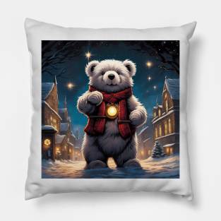 Teddy celebrating New Year Pillow