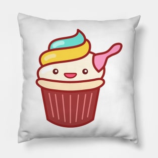 Cupcake Ice Cream Emoji Pillow