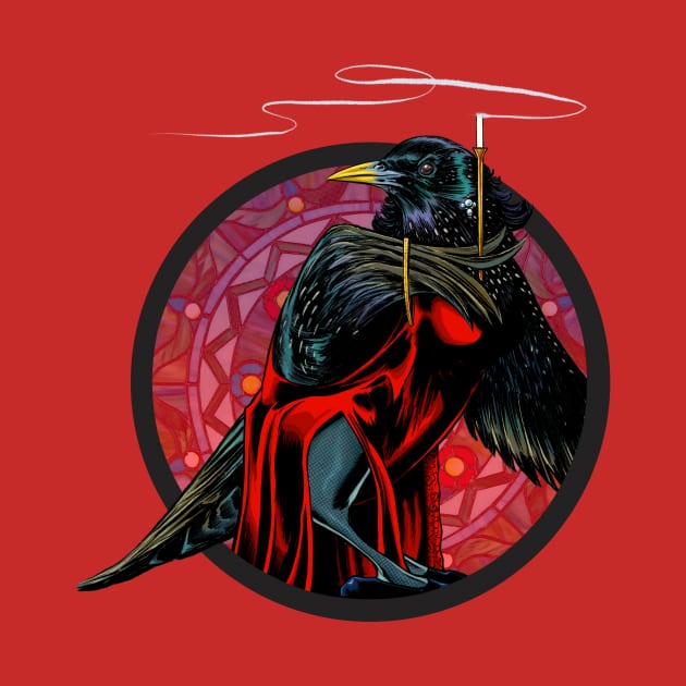 Stained Glass Starling by ThirteenthFloor